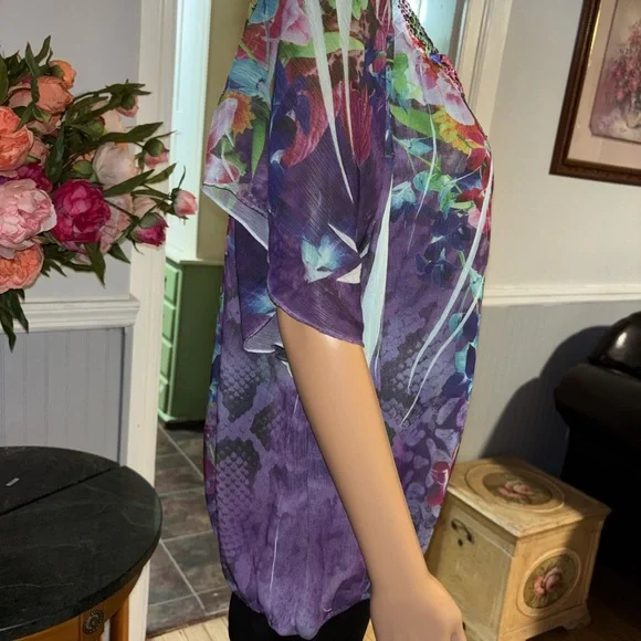 Dressbarn Colorful Floral Blouse 1X - Picture 5 of 9